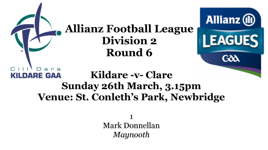 Allianz Football League Team News – Kildare v Clare