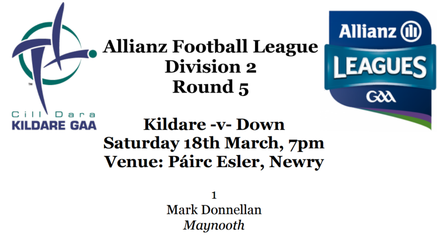 Allianz Football League Team News – Kildare v Down