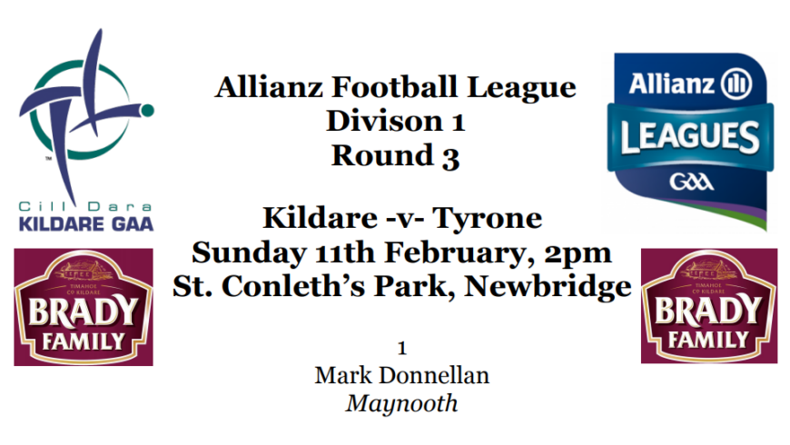 Team News: AFL Division 1 – Kildare v Tyrone
