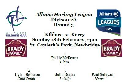 Kildare Team to face Kerry Named