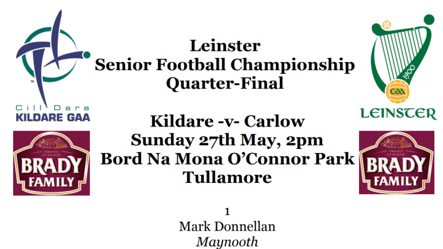 Leinster SFC Quarter Final Kildare v Carlow