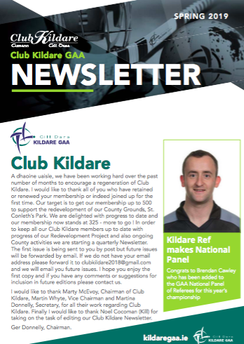 Club Kildare Newsletter – Spring 2019