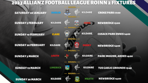 Confirmed 2023 Allianz Football League Division 2 Fixtures.