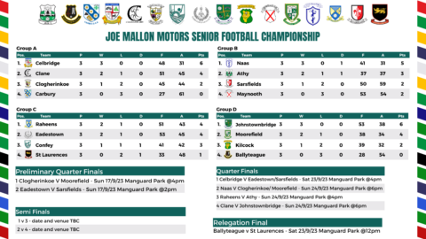 2023 Joe Mallon Motors Senior Football Championship Knock Out Fixtures.
